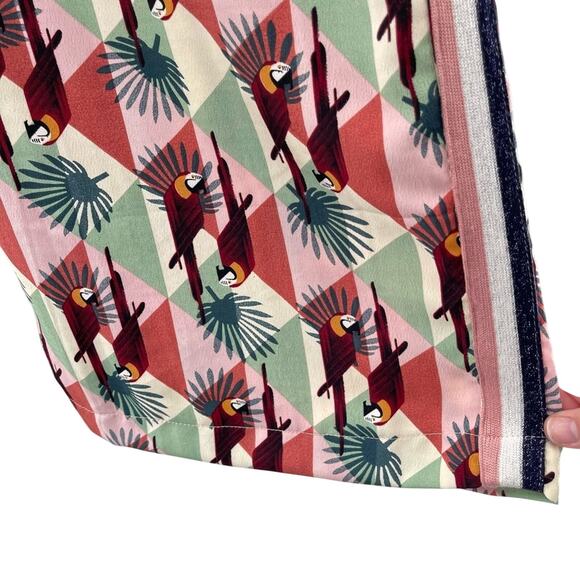 WEEK& Art Deco Parrot Print Beach Swim Cover Up Cropped High Waisted Pants Med. - Picture 5 of 9